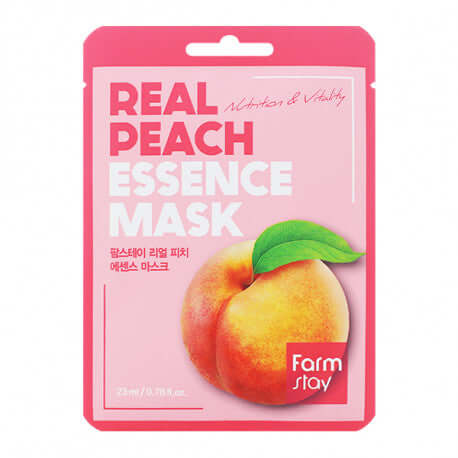 Audumu maska sejas ādai Farmstay Real Essence Mask  Farmstay Peach  