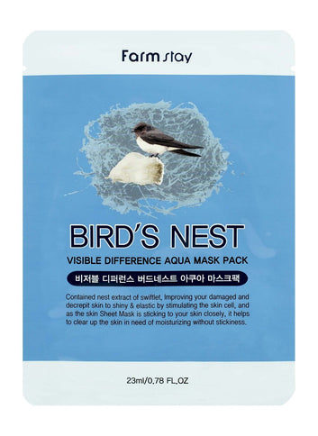 Auduma sejas maska FarmStay Visible Difference Mask Sheet  Farmstay Birds Nest  