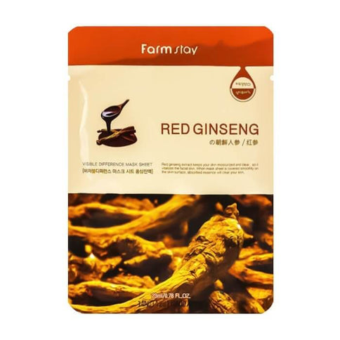 Auduma sejas maska FarmStay Visible Difference Mask Sheet  Farmstay Red Ginseng  